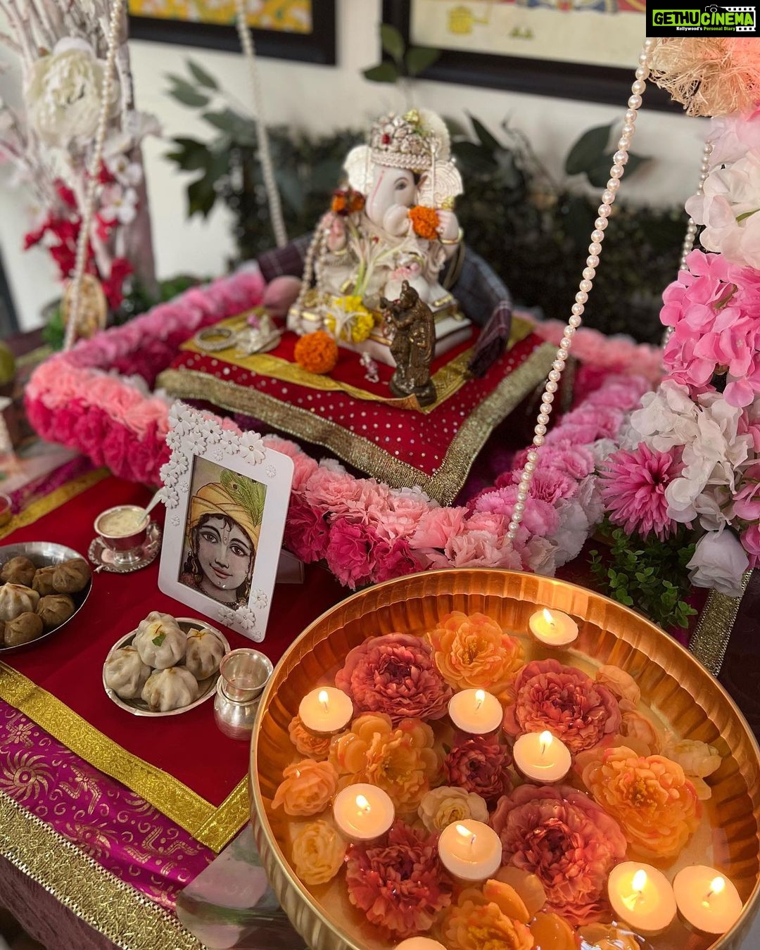 Anagha Bhosale Instagram - Happy Ganesh Chaturthi 2023 Bappa is the lord of new beginnings & auspiciousness let’s pray that all the obstacles which are present in our Krishna Bhakti /services may get destroyed & we continue to serve Hari & Radha Rani with all our hearts #hkrr #bappa2023 #family