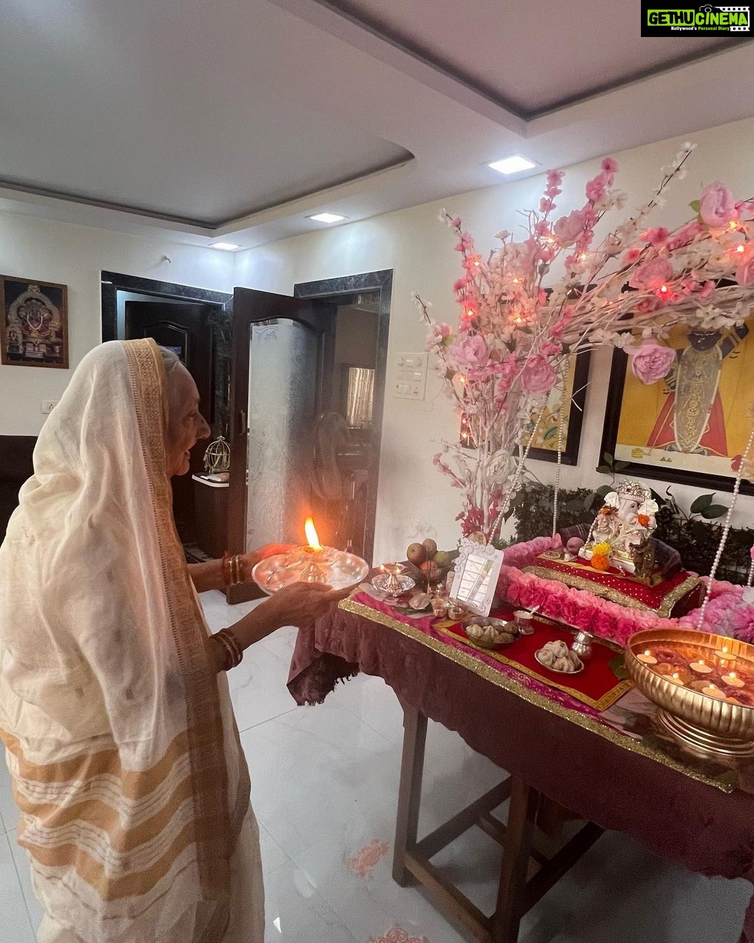 Anagha Bhosale Instagram - Happy Ganesh Chaturthi 2023 Bappa is the lord of new beginnings & auspiciousness let’s pray that all the obstacles which are present in our Krishna Bhakti /services may get destroyed & we continue to serve Hari & Radha Rani with all our hearts #hkrr #bappa2023 #family