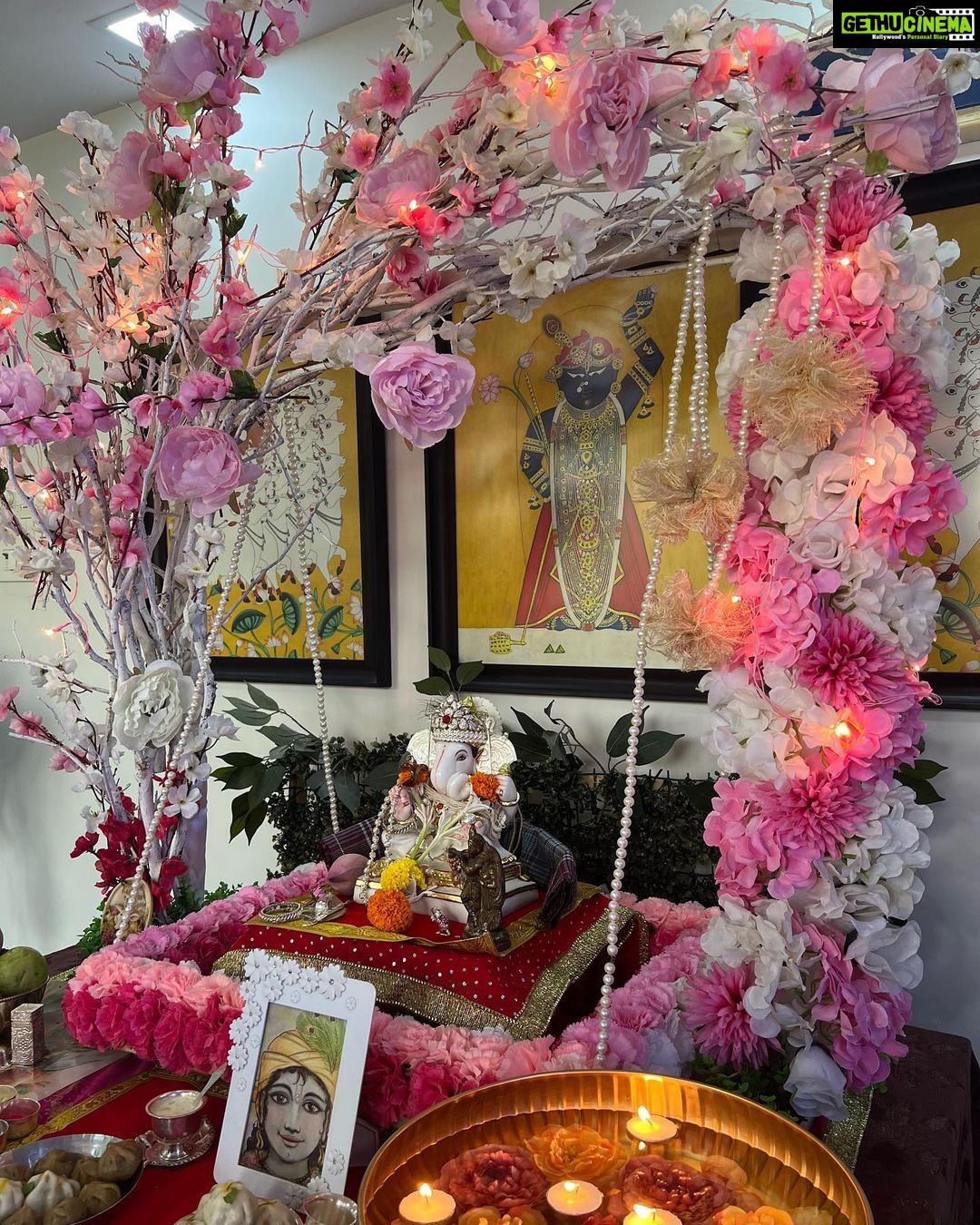 Anagha Bhosale Instagram - Happy Ganesh Chaturthi 2023 Bappa is the lord of new beginnings & auspiciousness let’s pray that all the obstacles which are present in our Krishna Bhakti /services may get destroyed & we continue to serve Hari & Radha Rani with all our hearts #hkrr #bappa2023 #family