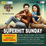 Anamika Chakraborty Instagram - Sunday fantastic! Overwhelmed with the amount of love pouring in from all corners. Thank you ❤️🙏🏻 Single screen, multiplex, urban, sub-urban, old, young, modern, traditional. Love has no boundaries! #SohorerUshnotomoDine running packed houses all across. @aritsen07 @srbrishti.19 @debopriyo_toton @anamikachakraborty @rahuldevbose @officialshadowfilms @ig_roadshowfilmsofficial @basudebcgrapher @kolorobix @sujoyprosad @lagnajitaofficial @arnab2207 @timirbiswaslive @fromdotto #Orpi @goswamisayani3 @torshadas111 @aritraandotherstories @soumyasree.g @thought_city6