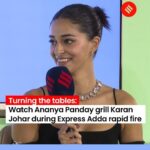 Ananya Panday Instagram - Who will Karan Johar ‘kill, marry, date’ • Actor Ananya Panday turned the tables on filmmaker Karan Johar as she grilled him in a rapid-fire round at the latest Express Adda. Karan revealed his most embarrassing movie, message he would send SRK from Salman Khan’s phone and the most boring Koffee with Karan episode. #karanjohar #ananyapanday #anantgoenka #expressadda #rapidfire