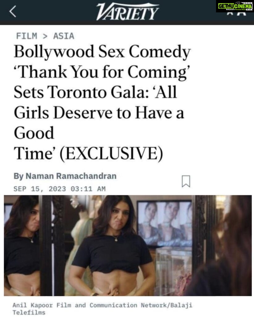 Anil Kapoor Instagram - A Bold Fairytale for Every Girl! #ThankYouForComing shines bright at the Toronto International Film Festival. India, see you in Cinemas on 6th October 2023. #ComebackOfTheChickFlick #DontForgetToCome #ThankYouForComingAtTIFF #TYFCAtTIFF @bhumipednekar @shehnaazgill @dollysingh @kushakapila @shibani_bedi #PradhumanSinghMall @natasharastogi @Gautmik @sushantdivgikr @salonidaini_ @dollyahluwalia @kkundrra @tejaswidevchaudhary @anilskapoor @shobha9168 @ektarkapoor @rheakapoor @karanboolani @radsanand @prashastisingh @udayanbhat @gaurisathe @jpaarth @balajimotionpictures @akfcnetwork