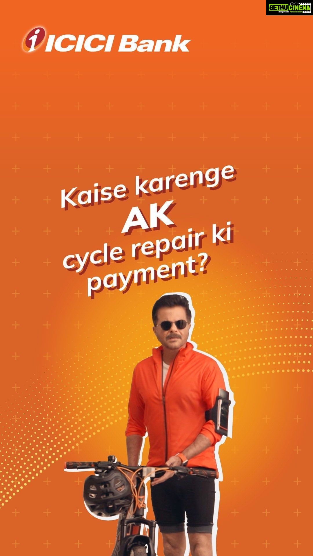 Anil Kapoor Instagram - I went for a cycle ride and my tyre burst. I found a repair shop but of course I wasn’t carrying any cash! 🤷🏻♂️ Wanna know what happened next? ! ▶️ Watch and learn how @icicibank iMobile Pay app can scan and pay any QR code. Join me and #KaroPayWithiMobilePay. #Partnership #Ad #ICICIBank #QRCode #iMobilePay #UPIpayments