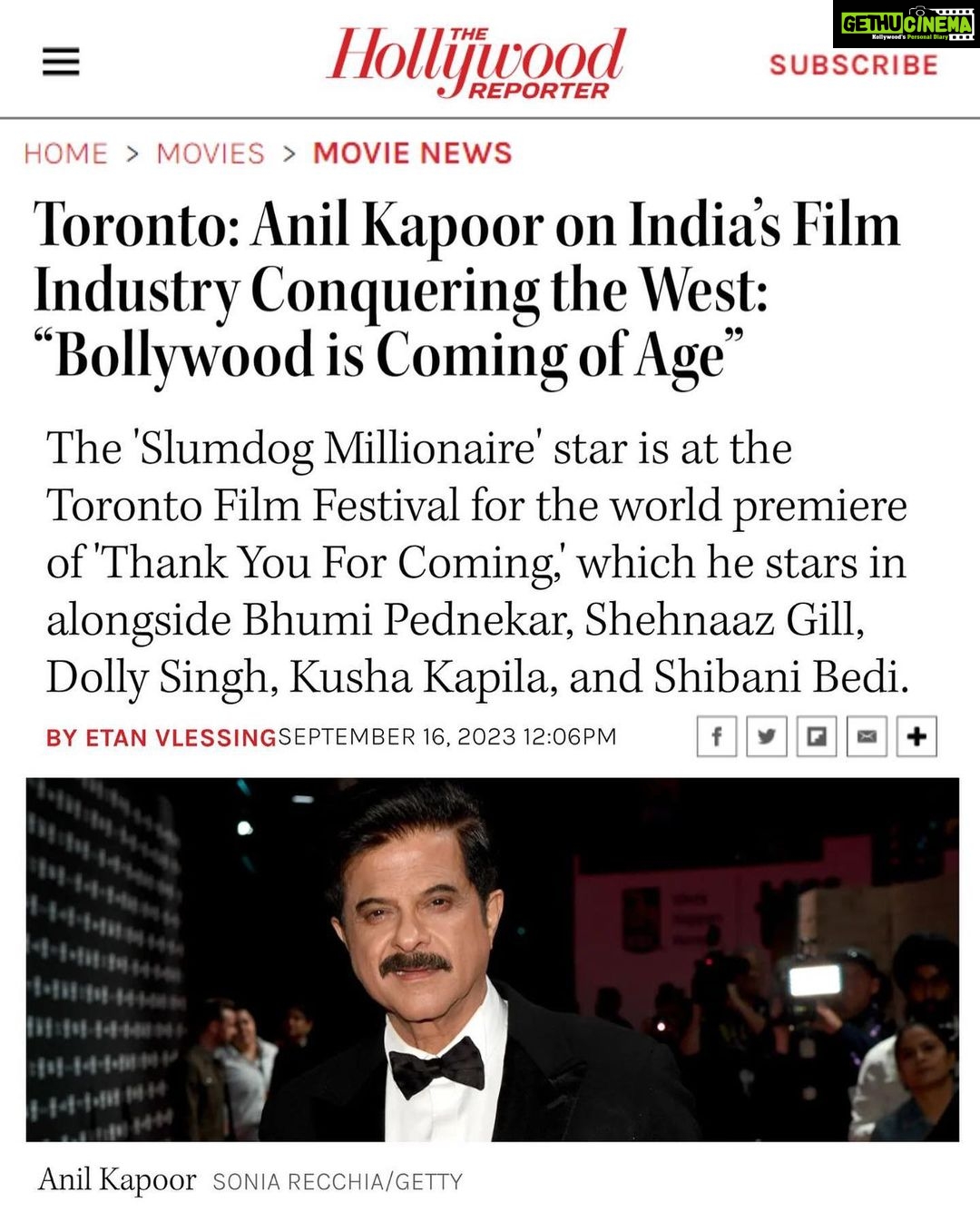 Anil Kapoor Instagram - Bollywood's coming of age, and the world’s about to witness it! India, see you in Cinemas on 6th October 2023. #ThankYouForComing #ComebackOfTheChickFlick #DontForgetToCome #ThankYouForComingAtTIFF @bhumipednekar @shehnaazgill @dollysingh @kushakapila @shibani_bedi #PradhumanSinghMall @natasharastogi @Gautmik @sushantdivgikr @salonidaini_ @dollyahluwalia @kkundrra @tejaswidevchaudhary @shobha9168 @ektarkapoor @rheakapoor @karanboolani @radsanand @prashastisingh @udayanbhat @gaurisathe @jpaarth @balajimotionpictures @akfcnetwork