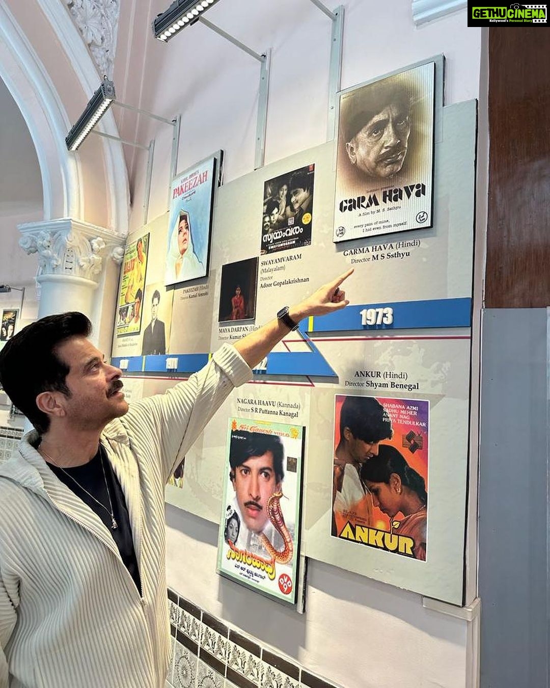 Anil Kapoor Instagram - Few of my favourite moments at the museum- With the greatest filmmaker ever Satyajit Ray…. One of my favourite films Garm Hava …the film holds a lot of relevance today also…I was very fortunate to work with Mr. M.S Sathyu in my first film #KahanKahanSeGuzarGaya…