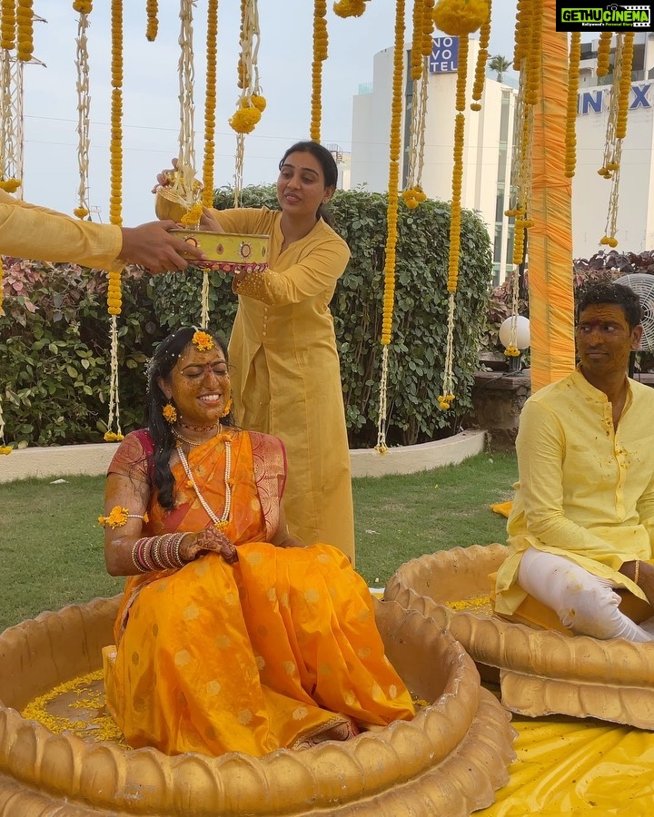 Anisha Victor Instagram - Day 2: Haldi Masti (Turmeric fun🤪) #SteffiWedsRaghu 💛 Vishakapatnam