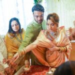 Ankita Lokhande Instagram - Namostu Acharya Shree 🙏🏻 Thanku for coming to our home and turned it in to heaven. U spending a night at our home was a true blessing.. learnt so much by just listening to you .. we truly can’t ask for more than this on the special day of our life. Thanku for every blessing u gave to all of us and made our place truly happy 🙏🏻 Last but not the least to all our family members and our friends for so much of love and showering so much blessings in to our life’s ❤️ Lots of love vikki and Ankita 🤗