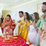Ankita Lokhande Instagram - Namostu Acharya Shree 🙏🏻 Thanku for coming to our home and turned it in to heaven. U spending a night at our home was a true blessing.. learnt so much by just listening to you .. we truly can’t ask for more than this on the special day of our life. Thanku for every blessing u gave to all of us and made our place truly happy 🙏🏻 Last but not the least to all our family members and our friends for so much of love and showering so much blessings in to our life’s ❤️ Lots of love vikki and Ankita 🤗
