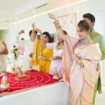 Ankita Lokhande Instagram - Namostu Acharya Shree 🙏🏻 Thanku for coming to our home and turned it in to heaven. U spending a night at our home was a true blessing.. learnt so much by just listening to you .. we truly can’t ask for more than this on the special day of our life. Thanku for every blessing u gave to all of us and made our place truly happy 🙏🏻 Last but not the least to all our family members and our friends for so much of love and showering so much blessings in to our life’s ❤️ Lots of love vikki and Ankita 🤗