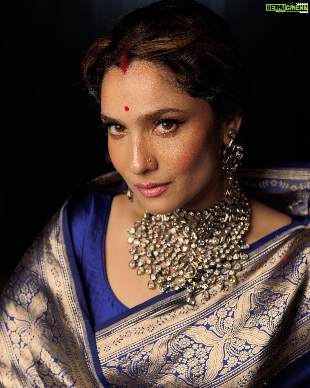 Ankita Lokhande Instagram - Elegance is the only beauty that never fades. Stylist: @castelino_priyanka Makeup, hair & Saree draping @tadsha.makeupandhair Photographer @vividmemoir.dk Ankita wearing: @sohobegum Bangles @sonisapphire
