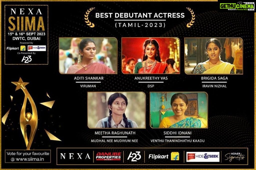 Anukreethy Vas Instagram - My first nomination for my first movie 🤞🏻✨✨ . . This is way too special to be nominated for BEST DEBUTANT ACTRESS ❤ this has been a dream come true but this is just the start …. . . Thank you @ponramvvs @actorvijaysethupathi @kaarthekeyens @ksubbaraj @stonebenchers @sunpictures for giving me this opportunity ❤ . . Thank you so much @siimawards for this recognition ❤ . . Firsts are always special 🥰 . Special thanks to @sridevisreedhar ❤ you’re the best . . #anukreethyvas #siima #siimaawards #bestdebut @bestdebutantactress #dsp #nomination #kollywood #kollywoodcinema #kollywoodactress #tollywood #trending Chennai, India