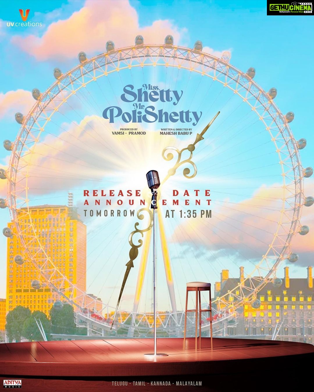 Anushka Shetty Instagram - It's time to "stand-up" and take notice 📢 The much-awaited release date of #MissShettyMrPolishetty will be served tomorrow🥳 @naveen.polishetty @maheshbabu_pachigolla @radhan_music #kotagirivenkateswararao @rajeevan.n @jayasudhakapoor #Nasser @tulasiactress @sharma_murli @the_real_reel_sonia @a.gomatam @udaykumar_mix @kabilanchelliah @filmsandfood_ @wallsandtrends @uvcreationsofficial @adityamusicindia