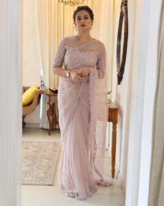 Anusree Instagram - Being bold and beautiful but in Dusky lavender...the colour of landscape...the colour of happiness...in my favourite attire 