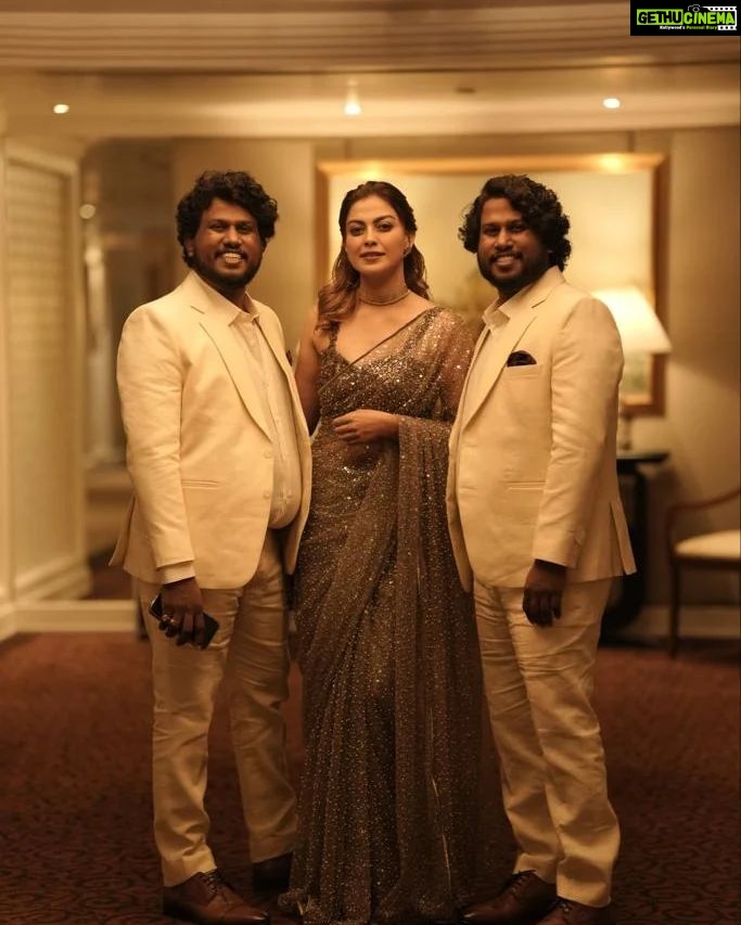 Anusree Instagram - Hand in hand with the icons of kochi....I'm really proud you my lovely brothers. I always know that you are meant for bigger heights. You are two perfect and humble souls to get this prestigious award ....i am extremely happy for the two of you and will always wish bigger success for both my lovely brothers.... @sajithandsujith 🥰🥰 The Leela Mumbai