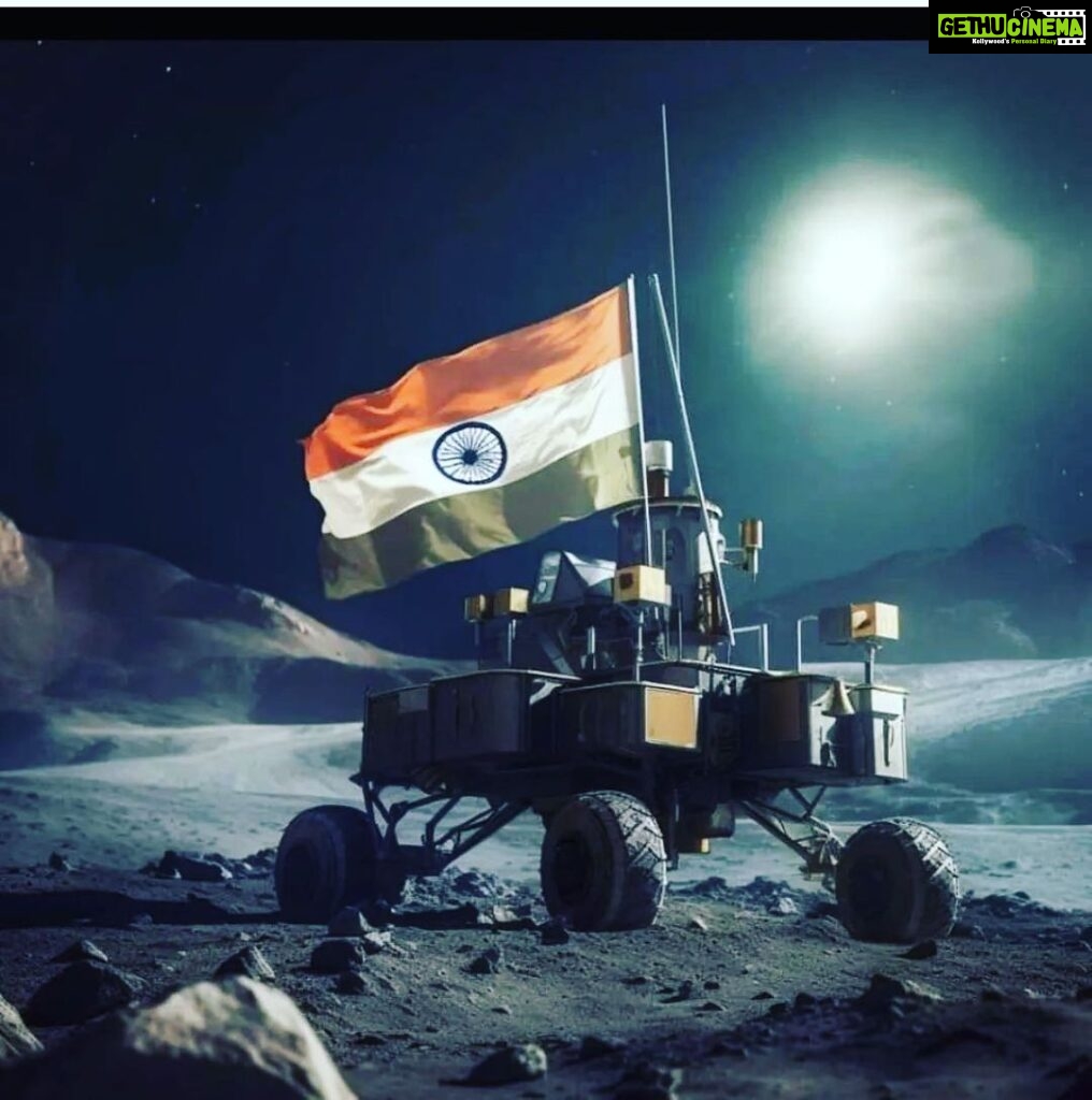 Arjan Bajwa Instagram - India India India CONQUERS THE MOON !!!!!!!! @isro.in so so proud … proud of being Indian …the only country to conquer South Pole of the moon !!!! . . . #moonmission #chadrayaan3 #isro #govtofindia #india #proudindian #arjanbajwa #spaceflight