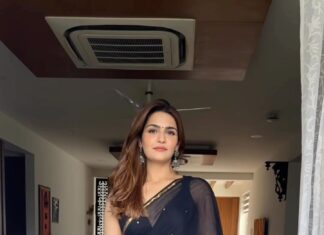 Arthi Venkatesh Instagram - I could live in black 🖤 Look 1 Top: @hunkemollerindia Trouser: @zara Look2 Saree @suta_bombay