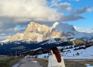 Arthi Venkatesh Instagram - Finding paradise wherever I go Travel partner @gtholidays.in . . . . . #domites #italy #mountains #italianalps #travel #snowcap #hiking #serene #nature #wanderlust #beauty #alps #italian #pizza Dolomites, Italian Alps