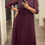 Arya Instagram - Sooooo in love with this designer KURTI GOWN from @aroya_by_arya_resmi ❤️ Being classy is my teenage rebellion 😎😇 #dressup #instamood #makeup #prettydresses #smile #happiness #postivevibes Aroya - By Arya & Resmi