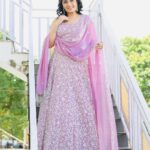 Arya Instagram - Love for Lilacs … 💕 Costume @zara_designs_ Styling @sabarinathk_ MUA @brandy_makeup_artist Pc @gananbabu #fashionblogger #styleinspiration #makeup #dressup #shoot #asianet #startmusic