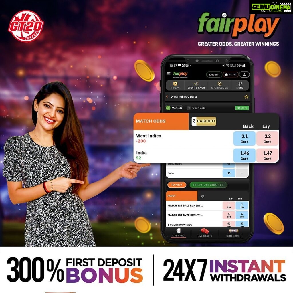 Athulya Ravi Instagram - Use Affiliate Code ATHU300 for a 300% first and 50% second deposit bonus. 🏆🔥 Get ready for the T20I showdown between India and West Indies with FairPlay, where you get the best odds! 🌟 Say say hello to unbeatable earnings with the best odds in the market! 🚫💸💥 Enjoy a 3% loss-back bonus and up to 10% loyalty bonus! 🏏🎉 #FairPlay #Betting #sportsbetting #IndvsWI #INDvWI #T20Imatch #T20Iseries #Betandwin #BettingTips #BetWinRepeat #BetOnCricket #Bettingtips #livebetting #bettingonline #onlinesportsbetting #cricketbetting #sportsbetting