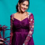Athulya Ravi Instagram - 💜 #purpleshades #purplelove ! Outfit @issadesignerstudio 👗 Stylist @manogna_gollapudi M&H @mua_vijisharath Earrings @deepagurnani ❤️