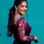 Athulya Ravi Instagram - 💜 #purpleshades #purplelove ! Outfit @issadesignerstudio 👗 Stylist @manogna_gollapudi M&H @mua_vijisharath Earrings @deepagurnani ❤️