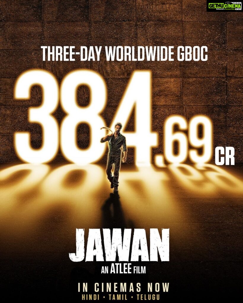 Atlee Kumar Instagram - This is Historic - Thanks for your Love ❤️ Book your tickets now! https://linktr.ee/Jawan_BookTicketsNow Watch #Jawan in cinemas - in Hindi, Tamil & Telugu.