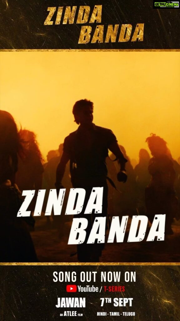 Atlee Kumar Instagram - Come, join us in celebrating the spirit of Jawan with #ZindaBanda! 💥 Song Out Now! https://bit.ly/ZindaBanda-Hindi #Jawan releasing worldwide on 7th September 2023, in Hindi, Tamil & Telugu.
