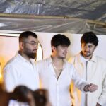 Bhavin Bhanushali Instagram - Proud Owners of our new venture @aireleven_ ❤️ @yadit_official @deepeen Har Har Mahadev ❤️🚩🔱 Wearing: @bhanu.designer Malad West