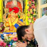 Bhavin Bhanushali Instagram - Bhanushali Parivaar Cha Raja ❤️ Ganpati Bapp Morya 🙏🏻❤️ Thanks to @deepganesharts for making this beautiful Eco Friendly murti for us ❤️ #ganpati #ganpatibappamorya