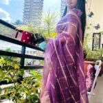 Bhavya Gowda Instagram - 💜 Saree: @abhicollections1 Jewels: @thespatika