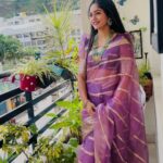 Bhavya Gowda Instagram - 💜 Saree: @abhicollections1 Jewels: @thespatika Bangalore, India