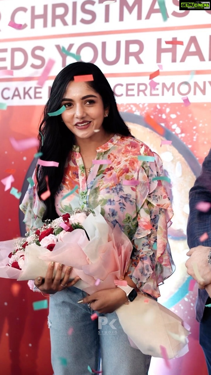 Bhavya Gowda Instagram - Overflowing with gratitude for the incredible waves of love at the Lulu Cake Mixing Ceremony! 🍰🌟 Thanks to all who made it enchanting. A big shoutout to LuLu and the amazing audience support. This event marks the beginning of a special process that will culminate in the creation of exclusive Lulu plum cakes, just in time for Christmas. Thank you all for being a part of this exciting event!” 🧑🏻🎄🍰 See you all at Lulu Christmas