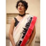 Bidita Bag Instagram - 🌺They say you can take a person out of Calcutta but you can never take Calcutta out of a person. No matter which part of the world you are in, your heart aches can be cured by Jhorna Ghee, Aloo posto and bhat. Boroline would be your most essential 'make up' tool. And everytime you see Durga Pujo on screen, you'll have that lump in your thrown. Being away from Calcutta makes you love the city a little more, I guess. The Calcutta skyline #saree is a tribute to the most beautiful city in the world. Its iconic structures and its quintessential Red-White combo. A celebration of all that is #Calcutta. Photo: @somsarkaar Saree gifted by @parama_g