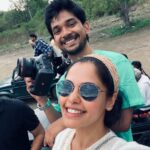 Bindu Madhavi Instagram - Sighting a tiger in the wild leaves me wanting more…. @mr.dharmateja #tiger #safari #wildcats #wildlife #indiansafari