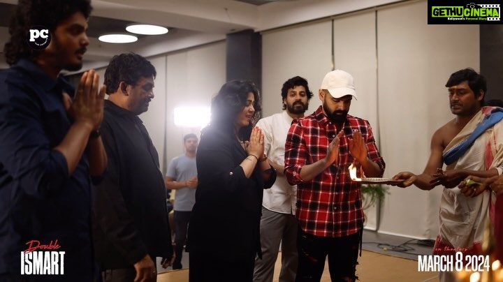 Charmy Kaur Instagram - #DoubleISMART takes off on a grand note, marked by a formal Pooja ceremony💫 Here’s a striking glance from the Launch💥 - https://youtu.be/lGpzc2zlHzo In Cinemas MARCH 8th, 2024❤‍🔥 Ustaad @ram_pothineni #PuriJagannadh @vish_666 @PuriConnects