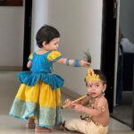 Chinmayi Instagram - Happy Krishna Janmasthami to everyone from our Subhadra and Krishna❤️👣👣