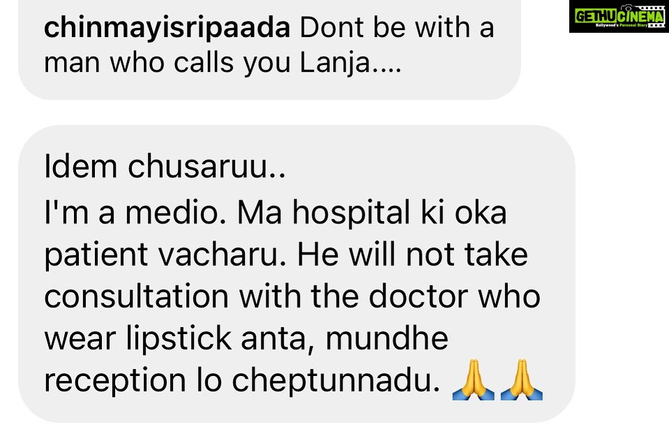 Chinmayi Instagram - LOL. Toxic men be like this and there are people who say feminism is a problem in mana intensity boiiiis group