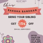 Chinmayi Instagram – ✨Pamper with your Sibling✨ This year, Celebrate Raksha Bandhan with Deep Skin Dialogues! Tag along with your sibling to avail an exciting 15% discount on all our services 😌✨

Share this with your siblings and get an appointment now👯‍♀️

Offer Valid only on 31st August, 1st & 2nd Sept only!!

Prebook your appointments to secure this special offer!

To book appointments:
📞Chennai: +91 7358320111
📞Hyderabad: +91 9150598889
www.deepskindialogues.com

(Terms & Conditions Applied)

#siblinglove #skincare #showlove #siblinggoals #chennai #hyderabad #deepskindialogues