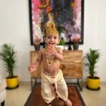 Chinmayi Instagram - Happy Krishna Janmasthami to everyone from our Subhadra and Krishna❤️👣👣