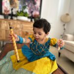 Chinmayi Instagram - Happy Krishna Janmasthami to everyone from our Subhadra and Krishna❤️👣👣