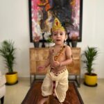 Chinmayi Instagram - Happy Krishna Janmasthami to everyone from our Subhadra and Krishna❤️👣👣
