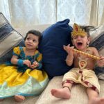 Chinmayi Instagram - Happy Krishna Janmasthami to everyone from our Subhadra and Krishna❤️👣👣