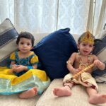 Chinmayi Instagram - Happy Krishna Janmasthami to everyone from our Subhadra and Krishna❤️👣👣
