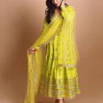 Chitrangada Singh Instagram - For the makar sankranti celebration event in a beautiful @gopivaiddesigns 💛 Jwellery : @aquamarine_jewellery Styled by @eshaamiin1 📸 @lokeshbhoyarphotography