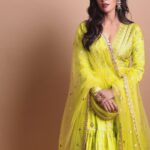 Chitrangada Singh Instagram - For the makar sankranti celebration event in a beautiful @gopivaiddesigns 💛 Jwellery : @aquamarine_jewellery Styled by @eshaamiin1 📸 @lokeshbhoyarphotography