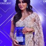 Chitrangada Singh Instagram – Thank you @nexbrands.inc vision summit for honoring me 🙏🏼💛

Styled by @leepkashiellawadi
Makeup & hair @meghnabutanihairandmakeup 
Outfit @taruntahilini 
earrings and rings @jet_gems 
kadas and ring @gehnajewellers1 
Shot by @sjframes