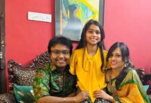 D. Imman Instagram - It’s been a year since we,our families know each other! Amali as a wife you had literally rebuilt the family! And Nethra my third daughter,you had added so much joy and peace!Thanks for making life beautiful! “There shall be showers of blessing” Ezekiel 34:26 #WeddingAnniversary