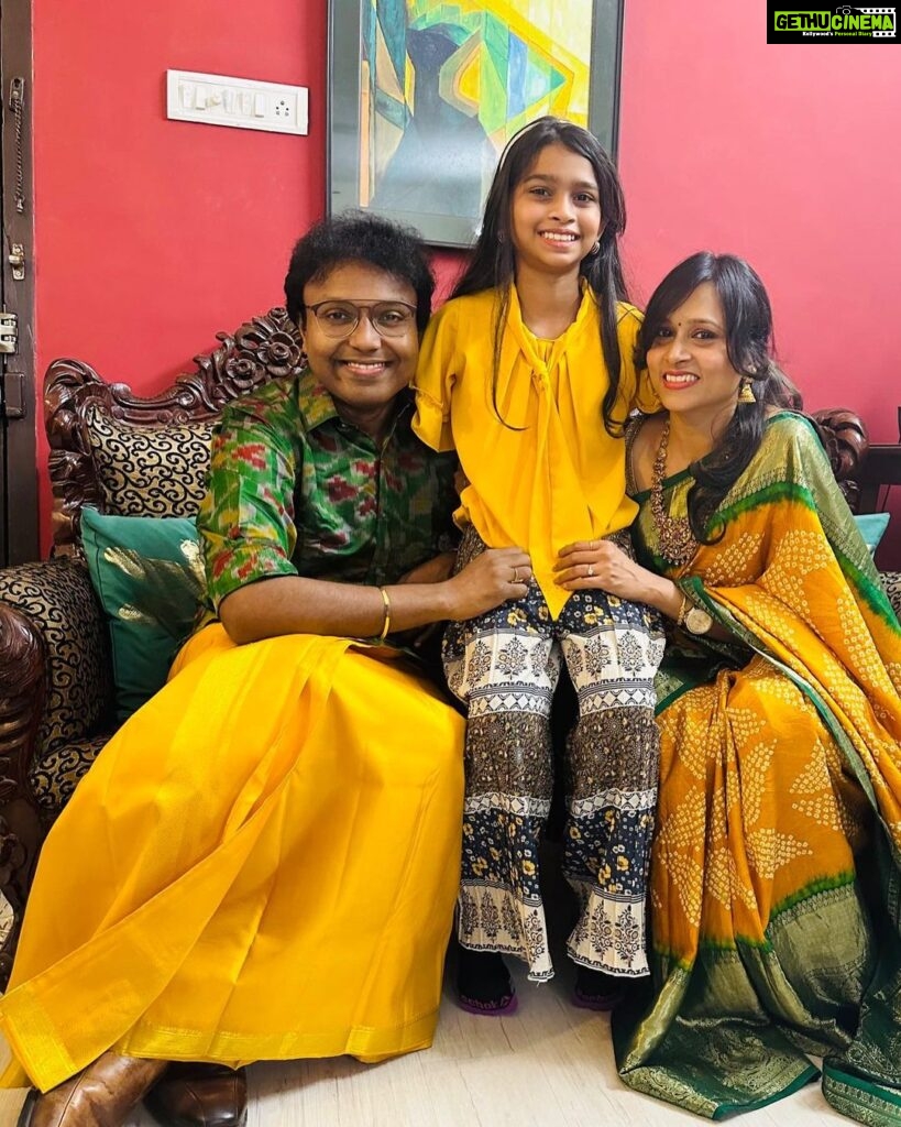 D. Imman Instagram - It’s been a year since we,our families know each other! Amali as a wife you had literally rebuilt the family! And Nethra my third daughter,you had added so much joy and peace!Thanks for making life beautiful! “There shall be showers of blessing” Ezekiel 34:26 #WeddingAnniversary