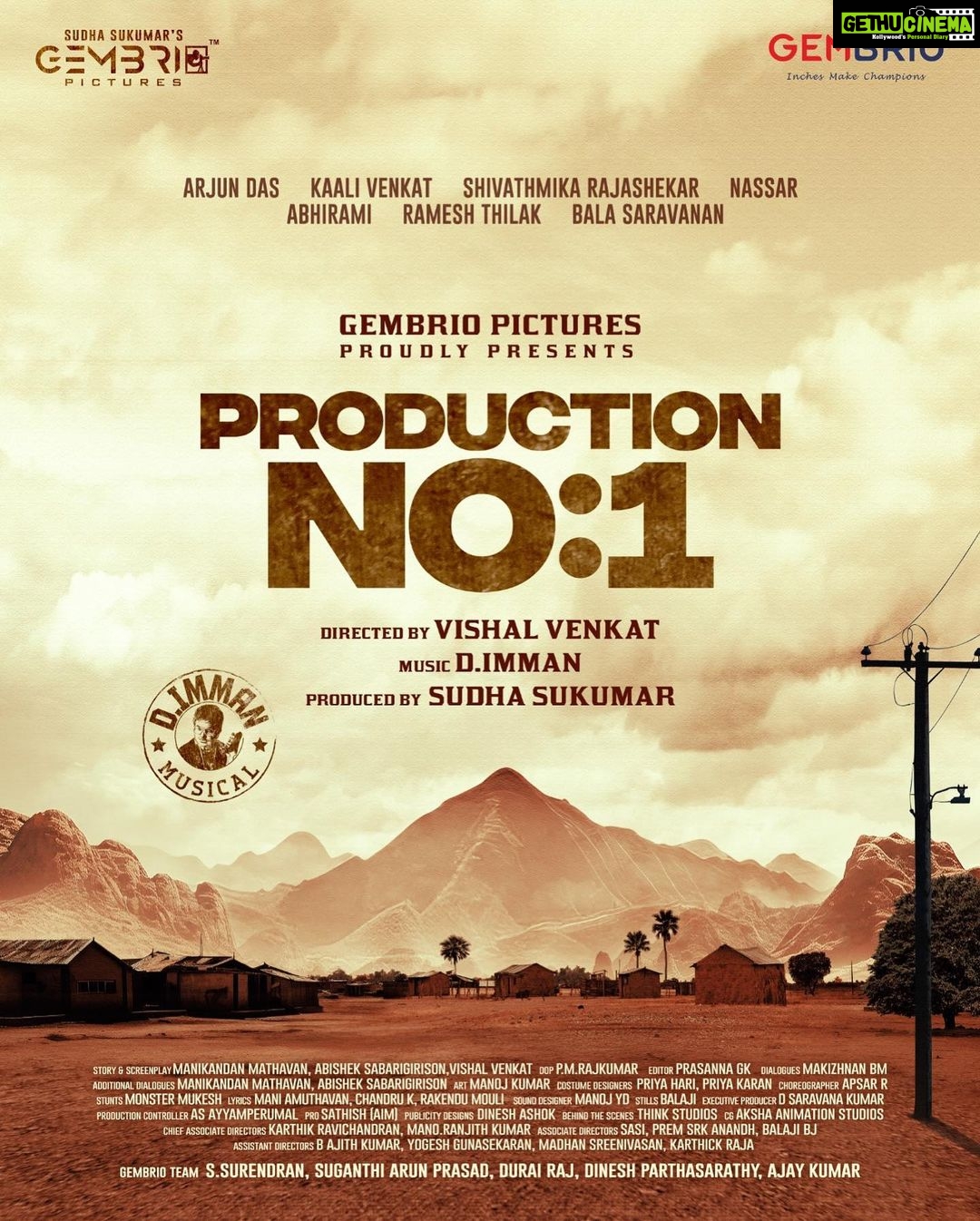 D. Imman Instagram - Glad to be musically associated with Director Vishal Venkat’s Next venture (Director of Sila Nerangil Sila Manithargal) Maiden Production by Gembrio Pictures! Starring Arjun Das and Shivathmika Rajashekar in the lead! A #DImmanMusical Praise God!